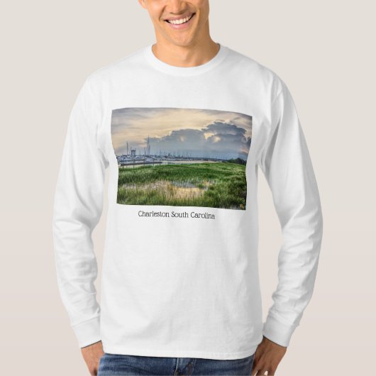 Abend im Hafen von Charleston T-Shirt (Vorderseite)
