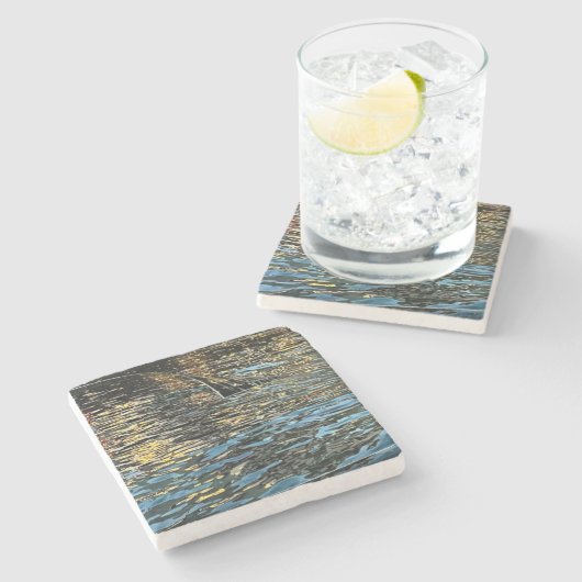 Abend im Meer Steinuntersetzer (Seitenansicht)