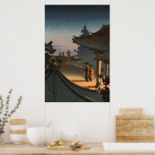 Abend im Tempel Midera von Tsuchiya Koitsu Poster (Küche)