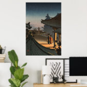 Abend im Tempel Midera von Tsuchiya Koitsu Poster (Heimbüro)