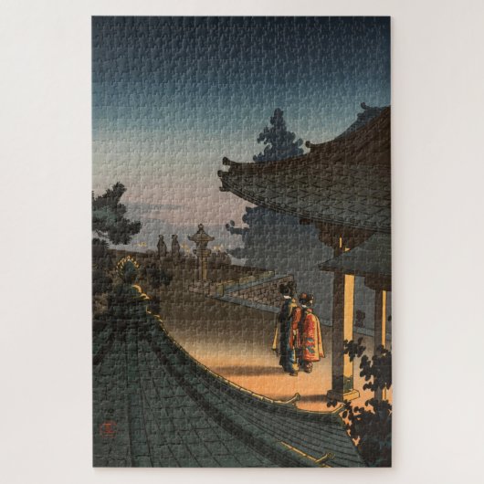 Abend im Tempel Midera von Tsuchiya Koitsu Puzzle (Vertikal)