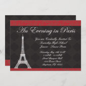 Abend in den Paris-Thema-Abschlussball-Einladungen Einladung (Vorne/Hinten)