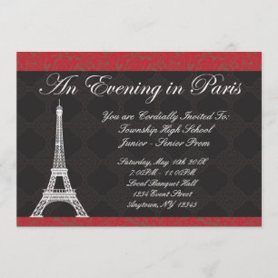 Abend in den Paris-Thema-Abschlussball-Einladungen Einladung