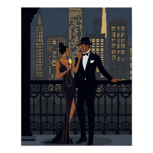 Abend in der Stadt Poster (Vorderseite)