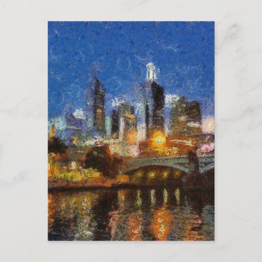 Abend in Melbourne Postkarte (Vorderseite)