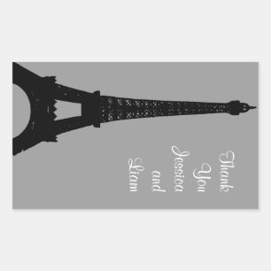 Abend in Paris Vielen Dank Rechteckiger Aufkleber