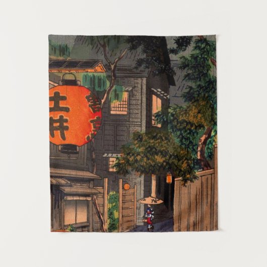 Abend in Ushigome von Tsuchiya Koitsu Wandteppich (Vorderseite)