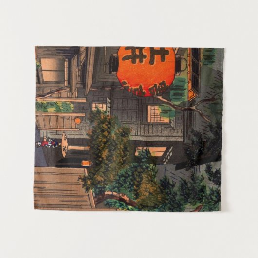 Abend in Ushigome von Tsuchiya Koitsu Wandteppich (Vorderseite (Horizontal))