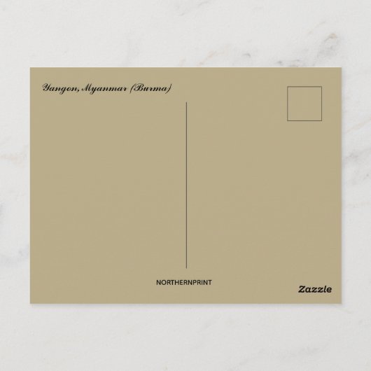 Abend in Yangon-Myanmar Postkarte (Rückseite)