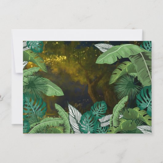 Abend Jungle Animals Kinderdusche Einladung (Rückseite)