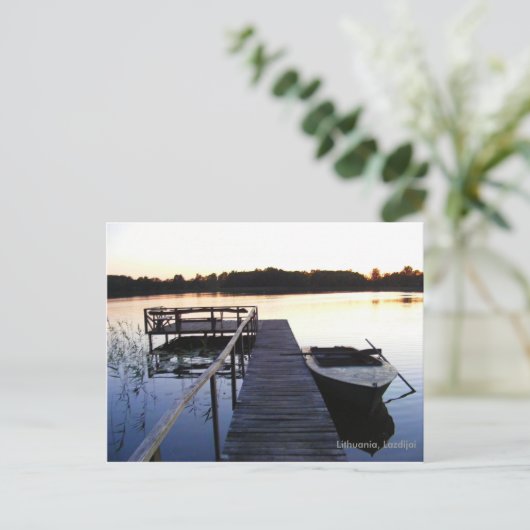 Abend Lake Postkarte (Stehend Vorderseite)