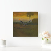 Abend Landscape by George Inness (1889) Quadratische Wanduhr (Zuhause)