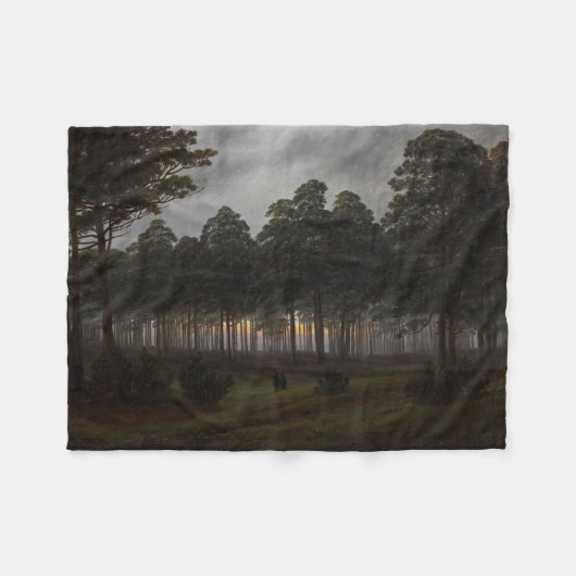 Abend Landscape (von Caspar David Friedrich) Fleecedecke (Vorderseite (Horizontal))