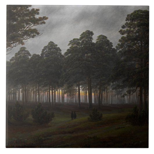 Abend Landscape (von Caspar David Friedrich) Fliese (Vorderseite)