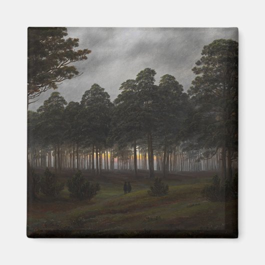 Abend Landscape (von Caspar David Friedrich) Magnet (Vorne)
