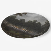 Abend Landscape (von Caspar David Friedrich) Pappteller (Schrägansicht)