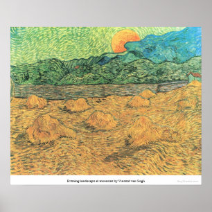 Abend-Landschaft am Monument von Vincent van Gogh Poster