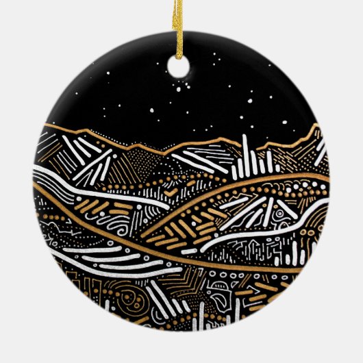 Abend Landschaft Holiday Ornament (Hinten)