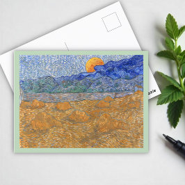 Abend Landschaft mit aufstrebendem Mond von Van Go Postkarte