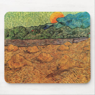 Abend Landschaft mit zunehmendem Mond Mousepad