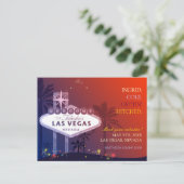 Abend Las Vegas Wedding Speichern Sie das Datum Ankündigungspostkarte (Stehend Vorderseite)