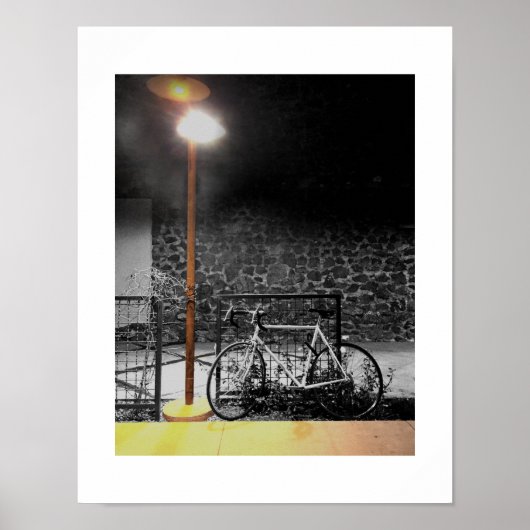 Abend-Licht auf Radbild Poster (Vorne)