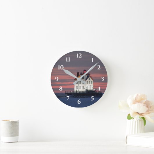 Abend Lighthouse Runde Wanduhr (Zuhause)