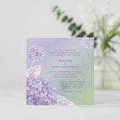 Abend Lila Hydrangeas Ombre Wedding Einladung (Stehend Vorderseite)