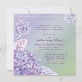 Abend Lila Hydrangeas Ombre Wedding Einladung
