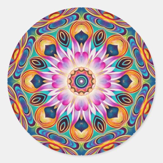 Abend Lotus Mandala Stickers (Vorderseite)