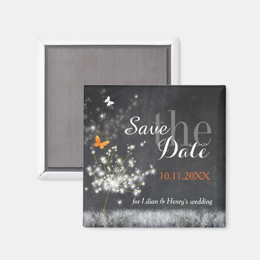 Abend-Lüster Hochzeitssache Datum speichern Magnet (Vorderseite/Rückseite)