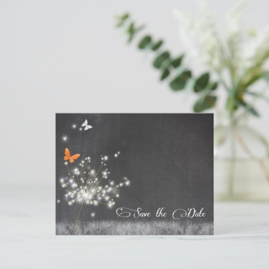 Abend-Lüster Hochzeitssache Datum speichern Save The Date (Stehend Vorderseite)