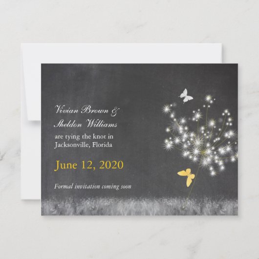 Abend-Lüster Hochzeitssache Datum speichern Save The Date (Rückseite)