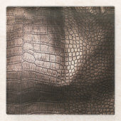 Abend Luxe: Leather Textured Sophistication Glasuntersetzer (Vorderseite)