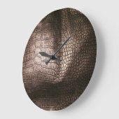 Abend Luxe: Leather Textured Sophistication Große Wanduhr (Winkel)