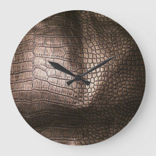 Abend Luxe: Leather Textured Sophistication Große Wanduhr