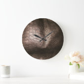 Abend Luxe: Leather Textured Sophistication Große Wanduhr (Zuhause)