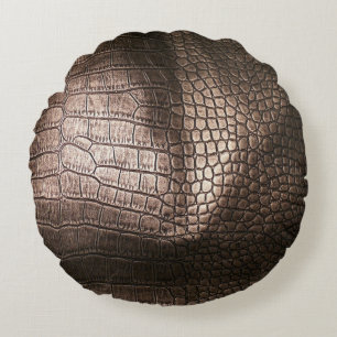 Abend Luxe: Leather Textured Sophistication Rundes Kissen