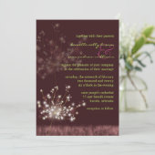 Abend Meadow Dandelions Burgundy Wedding Einladung (Stehend Vorderseite)