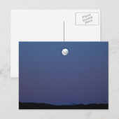 Abend Moon und blauer Himmel Postkarte (Vorne/Hinten)