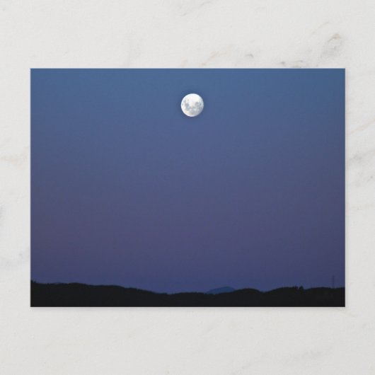 Abend Moon und blauer Himmel Postkarte (Vorderseite)