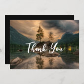 Abend Mountain Lake Foto Dankeskarte (Vorne/Hinten)