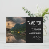 Abend Mountain Lake Foto Dankeskarte (Stehend Vorderseite)