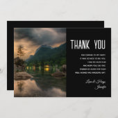 Abend Mountain Lake Foto Dankeskarte (Vorne/Hinten)