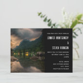Abend Mountain Lake Foto Einladung (Stehend Vorderseite)