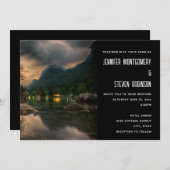 Abend Mountain Lake Foto Einladung (Vorne/Hinten)