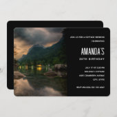 Abend Mountain Lake Foto Geburtstag Einladung (Vorne/Hinten)