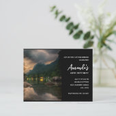 Abend Mountain Lake Foto Geburtstag Einladungspostkarte (Stehend Vorderseite)