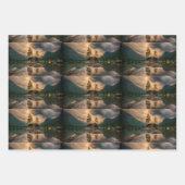 Abend Mountain Lake Foto Gemustert Geschenkpapier Set (Vorderseite)