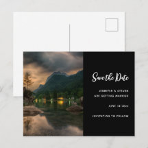Abend Mountain Lake Foto Save the Date